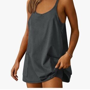 Dark Gray Sleeveless Tank Dress